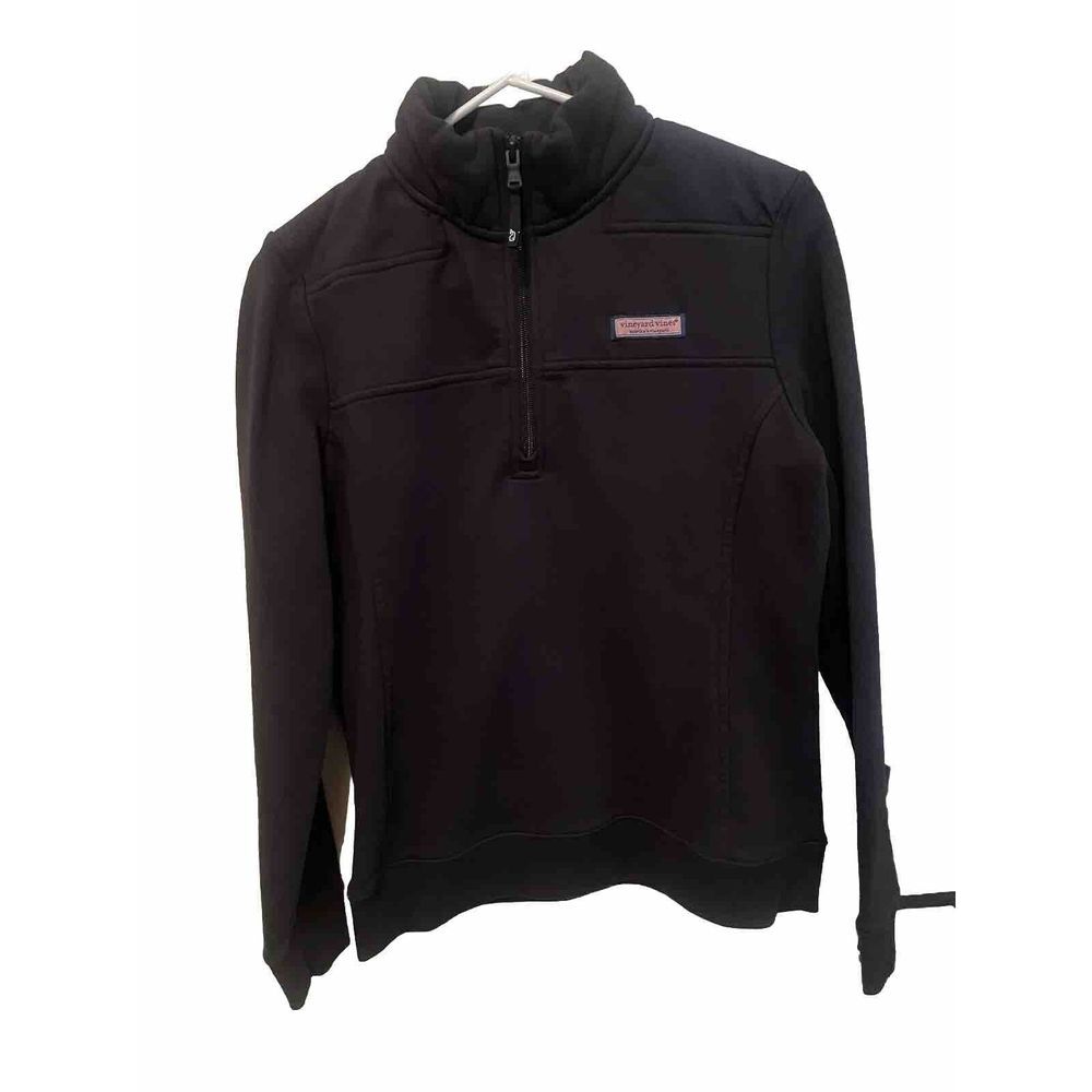 Vineyard Vines Sweater Womens Small Dark Navy Blue Black Quarter Zip Sweatshirt
